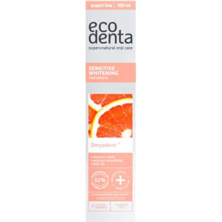 Ecodenta Toothpaste Omyadent Whitening Zahnpasta für empfindliche Zähne und Zahnfleisch 100 ml Unisex – Bild 4