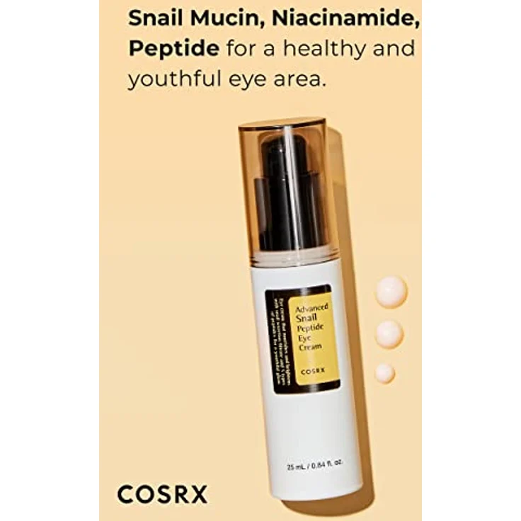 COSRX Snail Peptide Eye Cream - aufhellende Anti-Aging Korean Augencreme mit 73,7% Schneckenschleim und Hyaluronsäure, 25ml, Korean Skincare – Bild 3