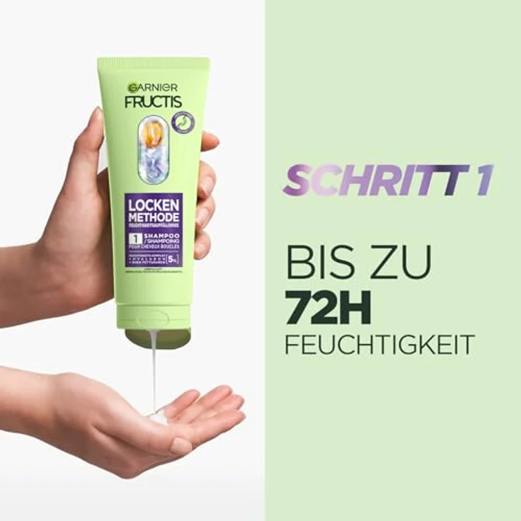 Garnier Locken Methode Feuchtigkeitsauffüllendes Shampoo, Sofort gebändigte Locken, 5% Hyaluron & Shea-Fettsäuren, Vegan, Ohne Silikone, 1 x 200 ml – Bild 4