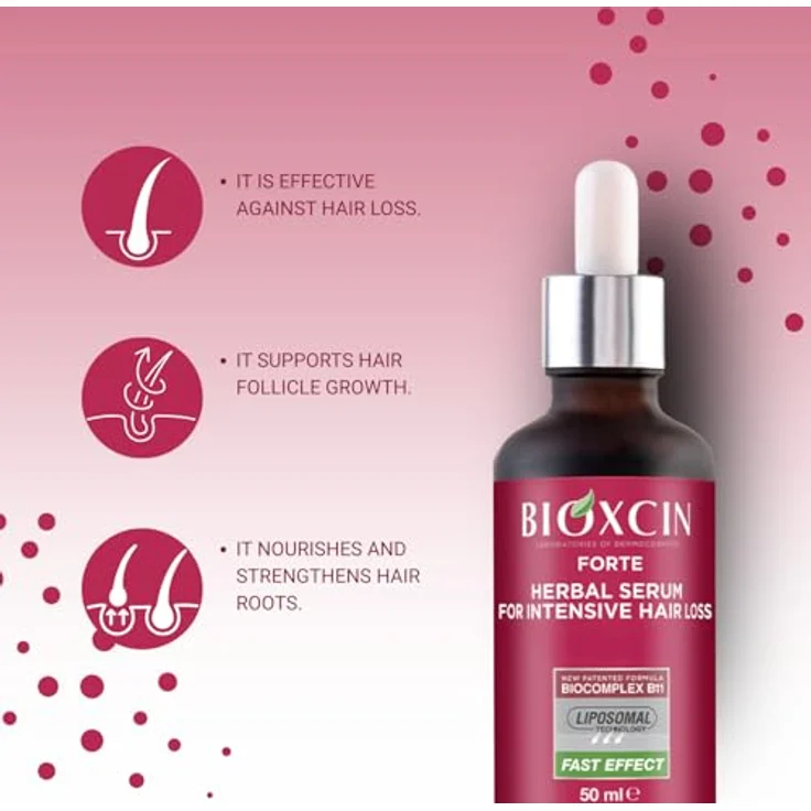 BIOXCIN Bioxcin Forte Pflanzliches Serum 3x50 ml - Gegen Starken Haarausfall - Mit BioComplex B11 für Kräftiges & Dichteres Haarwachstum, 96% pflanzlich – Bild 5