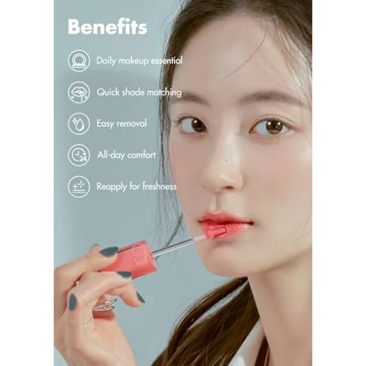 rom&nd Dewyful Water Tönung Lipgloss 5g, nicht klebende wasserbasierte Formel, Farbe 07 CHERRY WAY – Bild 3