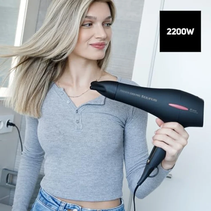 Taurus Fashion 2300 Pro Haartrockner, 2200 W AC-Motor, 2 Geschwindigkeiten, 3 Temperaturen, Kaltluftstoß, abnehmbarer Filter, Aufhängeöse – Bild 3