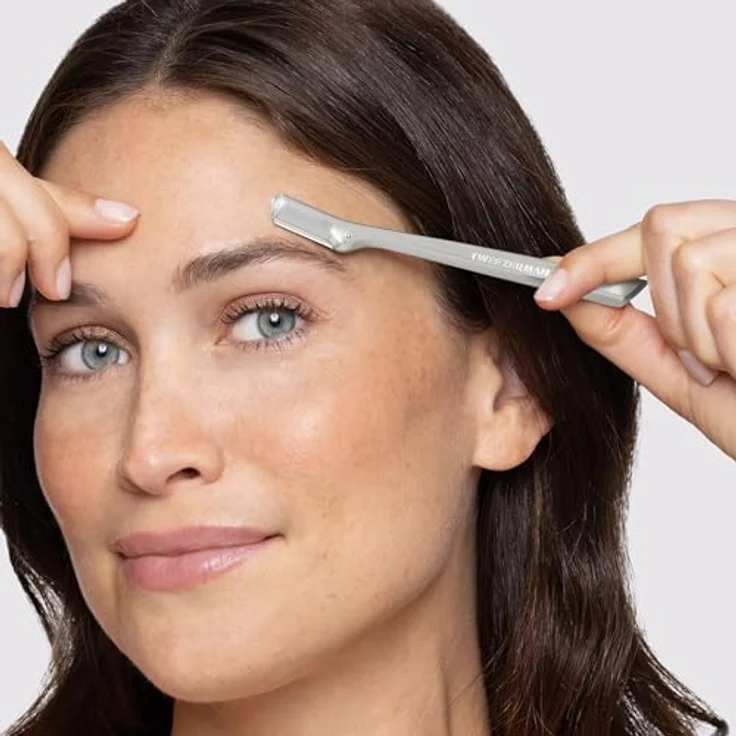 Tweezerman Facial Razor Set, Gesichtshaarrasierer mit rostfreien Edelstahlklingen und 3 Ersatzklingen, Damen 2 ct – Bild 5