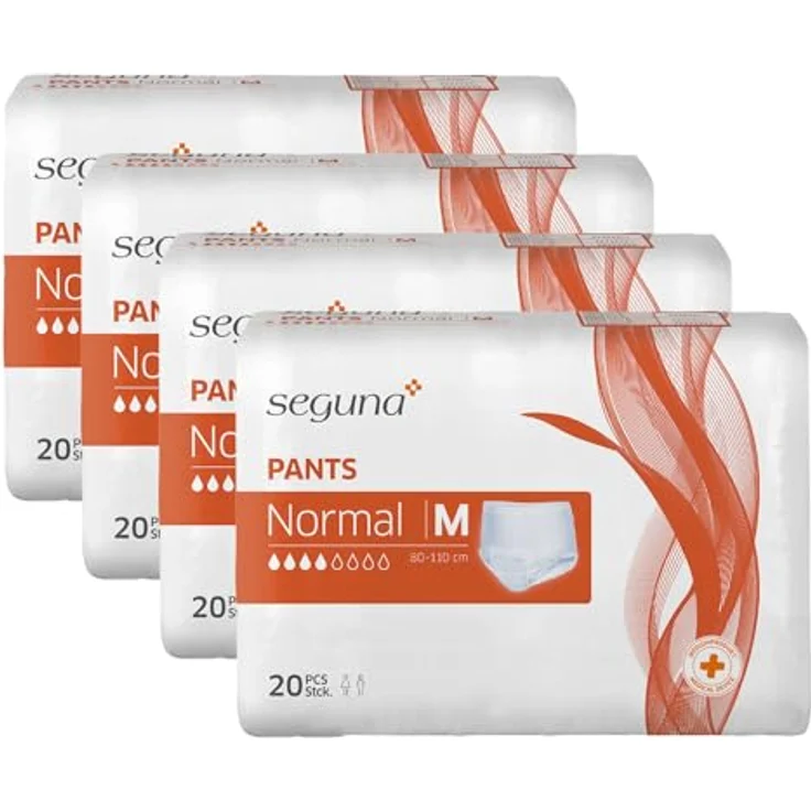 Seguna SEGUNA Pants Normal, Inkontinenz Pants, Windelhosen für Erwachsene, Frauen, Männer, Inkontinenzhosen bei Blasenschwäche (M (Beutel 20 Stück)) - Saugleistung 900 ml, Hüftumfang 80-135 cm, extra Schutzbündchen, 20 Stück – Bild 2