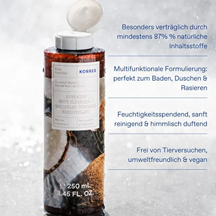 KORRES SANTORINI GRAPE Körperpflege Set, Duschgel 250 ml und Bodymilk 200 ml, fruchtiger Traubenduft, vegan – Bild 5