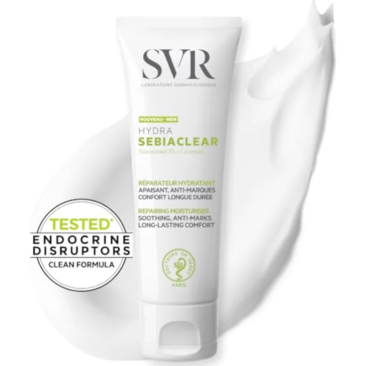 SVR Hydra Sebiaclear – Anti-Markierungen – reparierende feuchtigkeitsspendende Pflege – für empfindliche Haut zu Akne – 40 ml Tube aus recyceltem Material – Bild 1