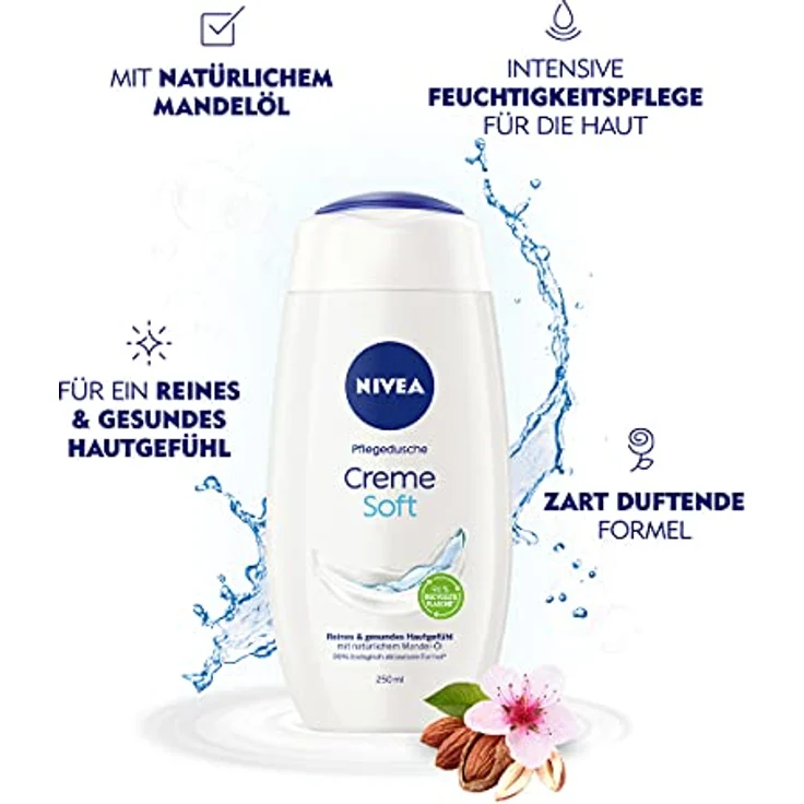 Nivea Cremedusche Creme Soft Pflegedusche Mit Mandel Öl 250 ml - Preisvergleich – Bild 2