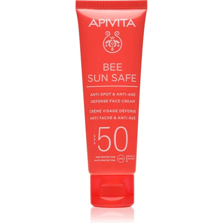 Apivita Bee Sun Safe Anti-Spot and Anti-Age Face Cream SPF 50, schützende Gesichtscreme mit UV-Schutz, 50 ml