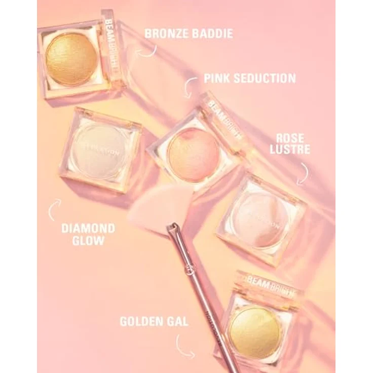 Makeup Revolution Beam Bright, aufhellender Kompaktpuder mit reichhaltiger Pigmentierung, Farbton Bronze Baddie, 2,45 g – Bild 4
