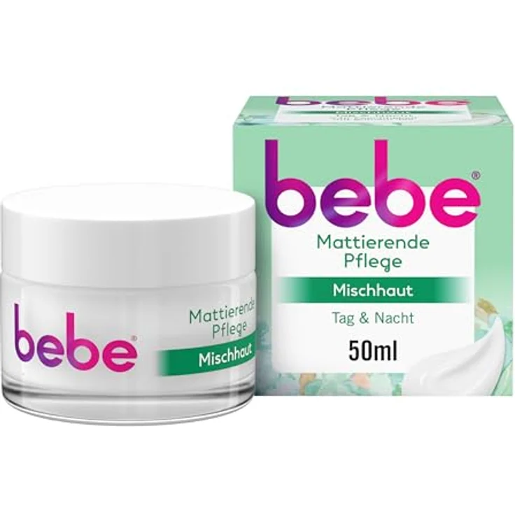 bebe Mattierende Pflege (50ml) für Mischhaut, 24h Feuchtigkeit, mit grünem Tee, vegane Formel – Bild 1