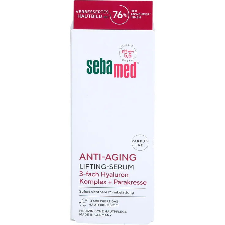 Sebamed Anti-Aging Lifting-Serum, 30 ml, feuchtigkeitsspendend mit 3-fach Hyaluron Complex für sichtbare Mimikglättung