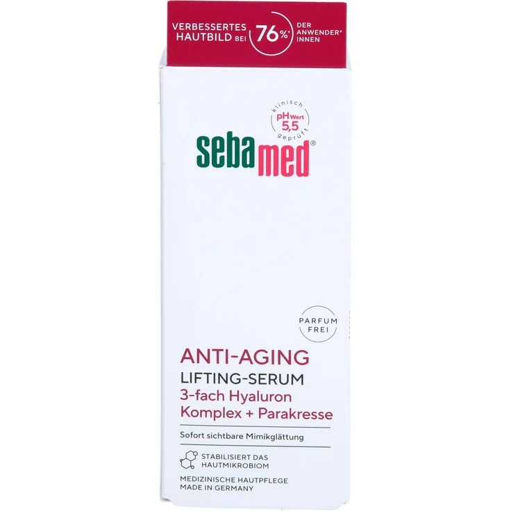 Sebamed Anti-Aging Lifting-Serum, 30 ml, feuchtigkeitsspendend mit 3-fach Hyaluron Complex für sichtbare Mimikglättung