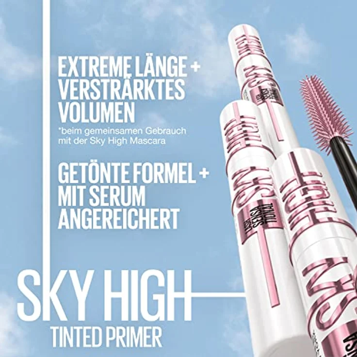 Maybelline New York Sky High Primer für Wimperntusche, Noch mehr Länge und Volumen, Mascara-Basis mit wimpernverlängerndem Effekt, Lash Sensational, Schwarz, 1 x 7,7 ml – Bild 2