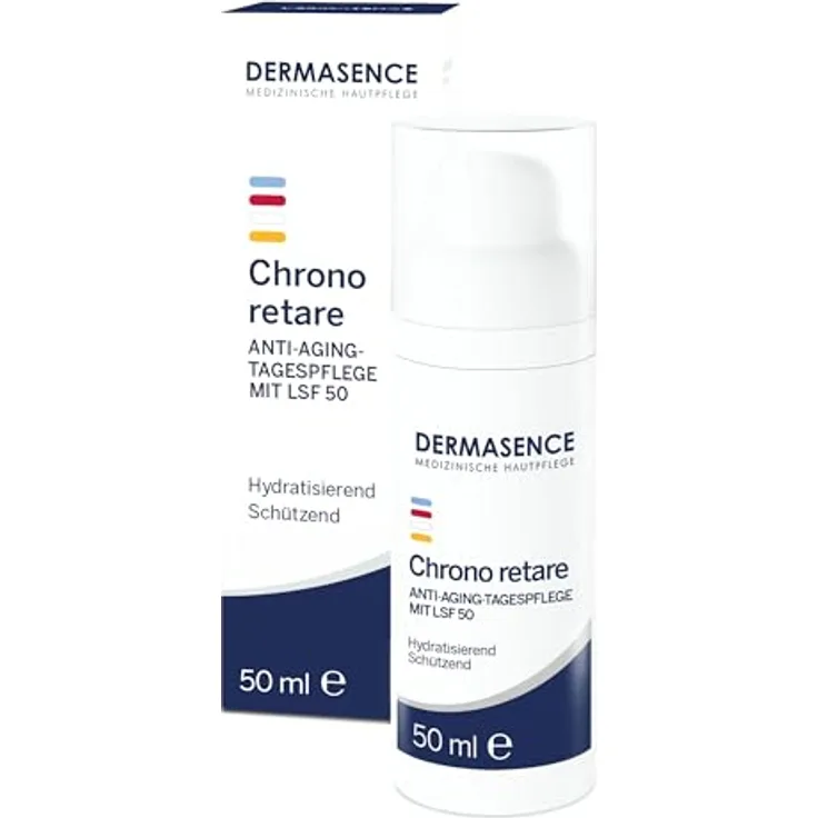 DERMASENCE Chrono retare Anti-Aging-Tagespflege LSF 50, 50 ml - Tagespflege mit hohem UV-Schutz, parfümfrei, vegan