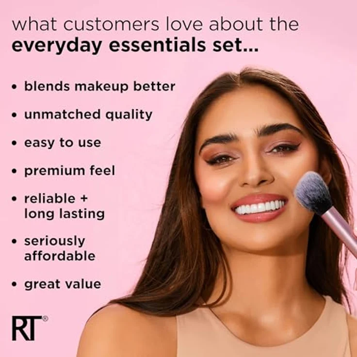 Real Techniques Set Everyday Essentials Set Pinsel-Set, Dekorative Kosmetik Make-up Accessoires – Bild 5