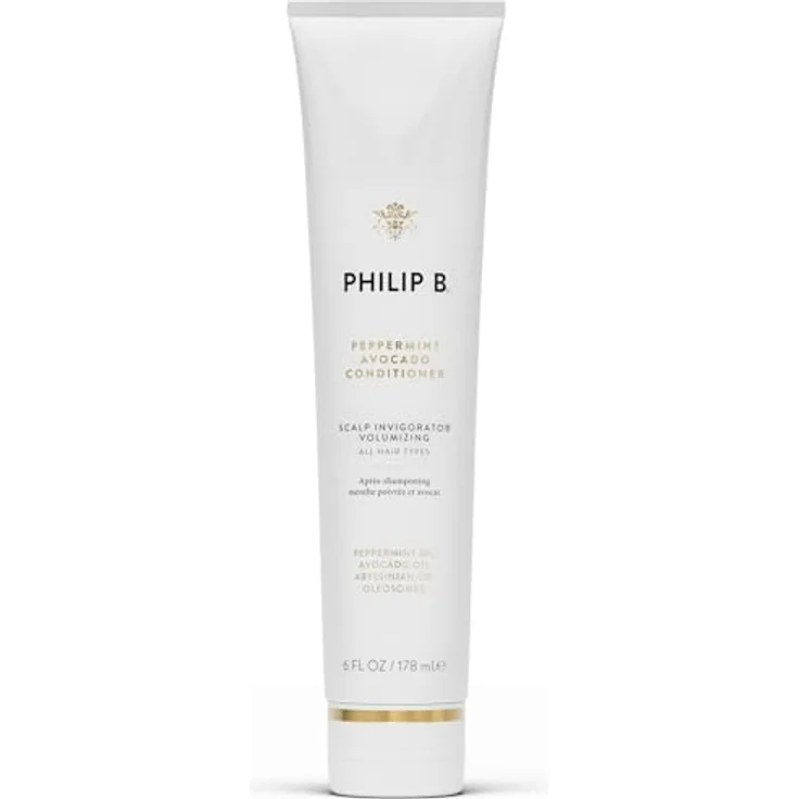 PHILIP B Avocado Conditioner, Minze, 178 ml - verleiht Volumen, belebt Kopfhaut mit Pfefferminzöl und Eukalyptus