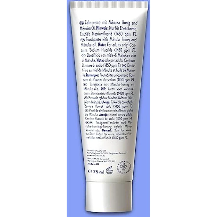 Manuka Health - Manuka Honig Zahncreme mit MGO 250+ Honig und Manuka Öl mit Fluorid, Natürlicher Minzgeschmack, Ohne Titandioxid, Ohne Schäumungsmittel (SLS), 75ml – Bild 5