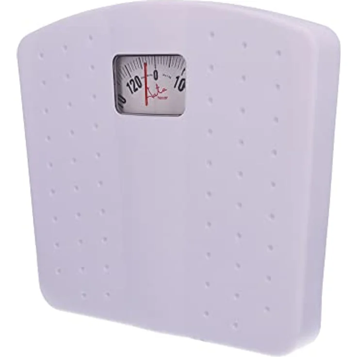 Jata Analogwaage 70, Personenwaage bis 130 kg, weiß mit rutschfester Unterseite und leicht zu reinigendem Design – Bild 4