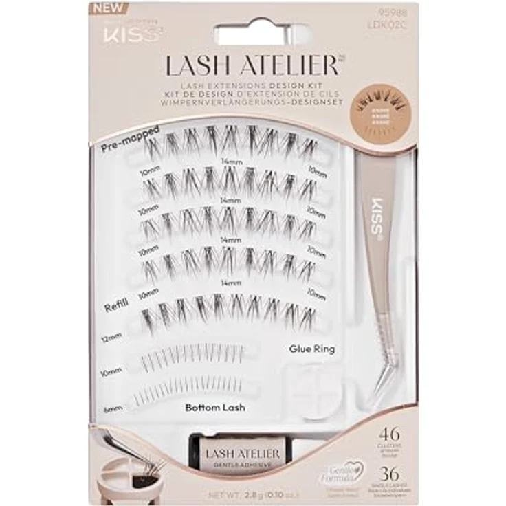 KISS Lash Atelier Design Kit, buschige Klebewimpern mit schnelltrocknendem Kleber, 1 St. – Bild 1