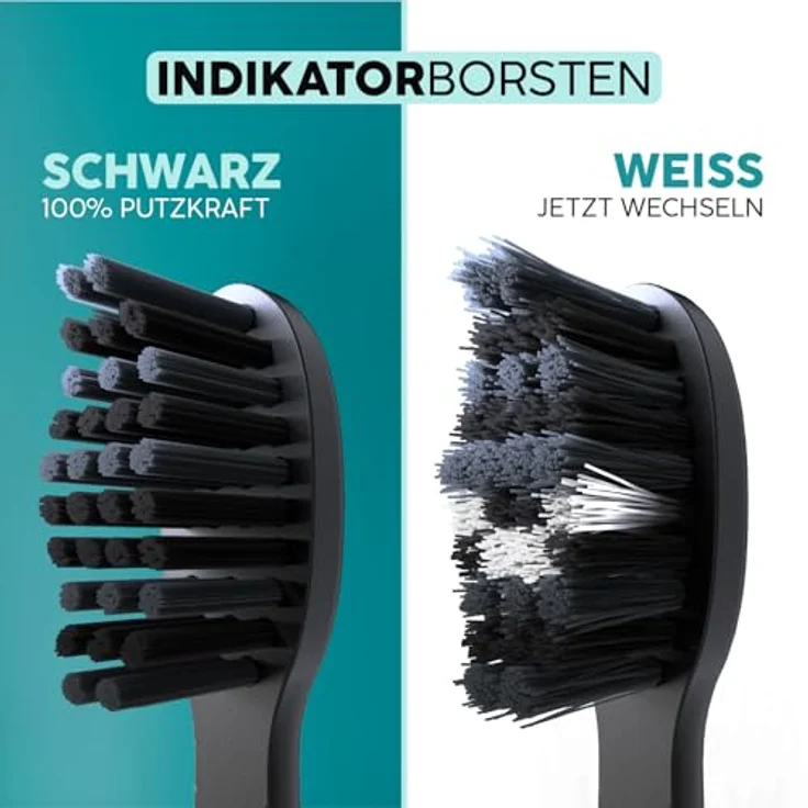 happybrush® Eco VIBE 3 Aufsteckbürsten, 3x3 Stück, nachhaltige Aktivkohle-Borsten, Allblack, für elektrische Schall-Zahnbürste – Bild 4