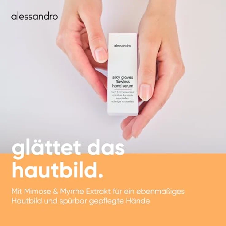 alessandro Silky Gloves Flawless Hand Serum, schützend & glättend mit Mimose & Myrrhe Extrakt, ölfreie Formel, vegan, 15ml – Bild 3