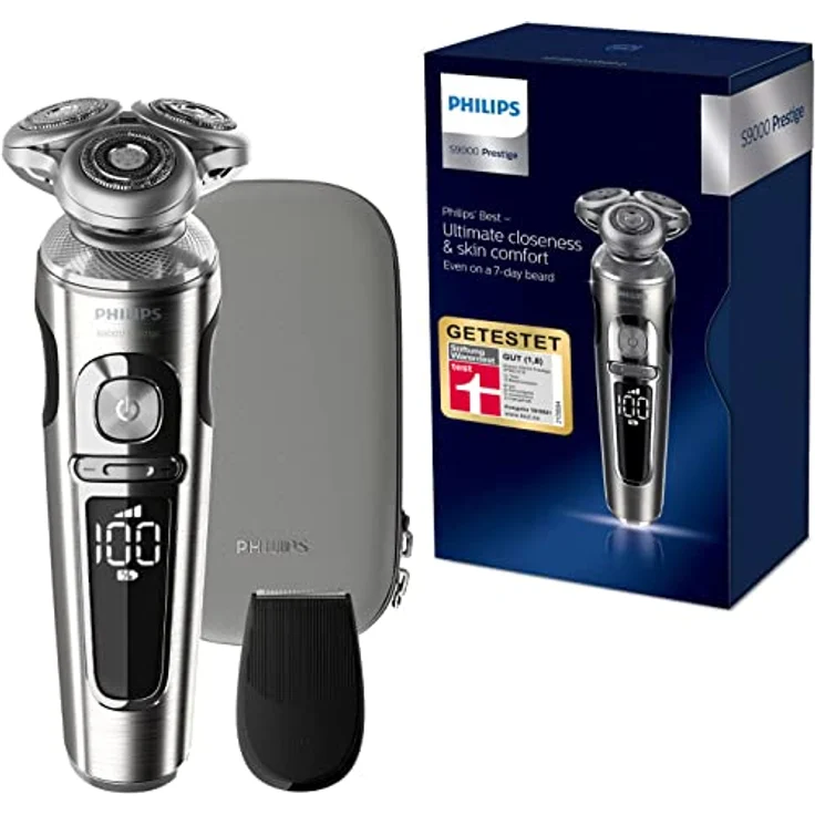 Philips SP9820-18 Elektrischer Nass- und Trockenrasierer Series 9000 Prestige mit Nano-Tech Präzisionsklingen, Präzisionstrimmer – Bild 2