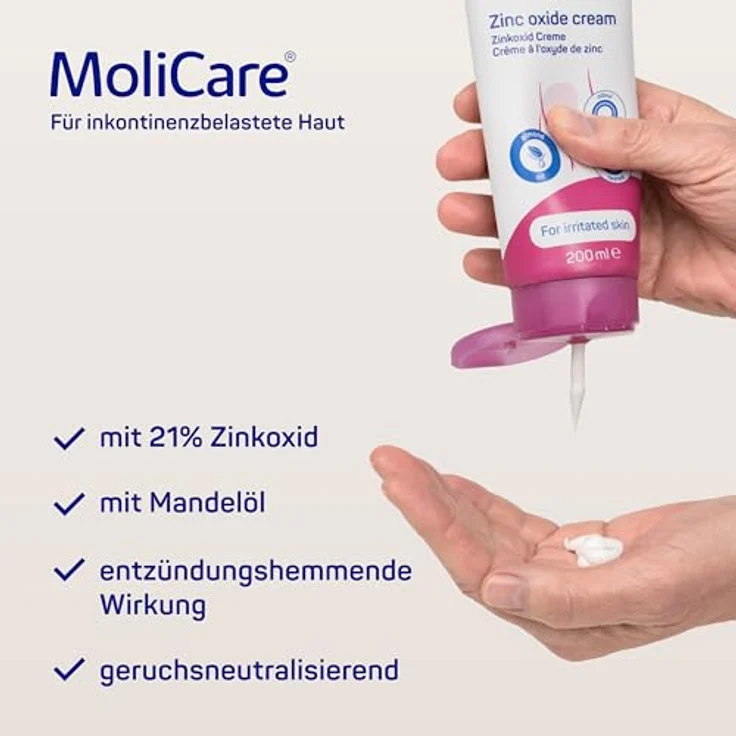 MoliCare Skin Zinkoxidcreme reizlindernd + entzündungshemmende Wirkung 200 ml – Bild 7