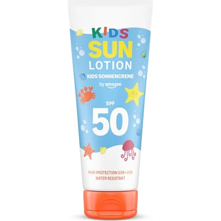 by Amazon Kid's Sun Lotion 50 LSF, 200 ml, hoher UVB+UVA Schutz, wasserabweisend, schnelle Absorption – Bild 1