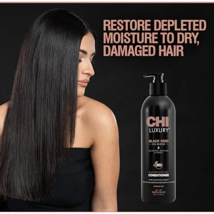 Chi Luxury Black Seed Moisture Replenish Conditioner für trockenes geschädigtes Haar 739 ml – Bild 4