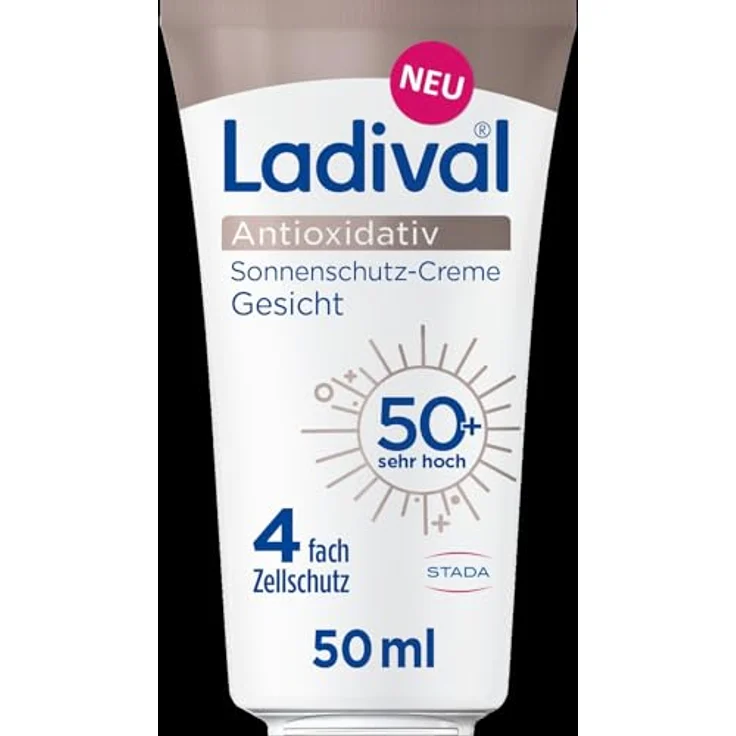Ladival Antioxidativ Sonnencreme Gesicht LSF 50+, Pflege mit Anti-Pollution-Komplex, Vitamin C und E, schweißresistent, UVA- und UVB-Schutz, 50ml – Bild 1