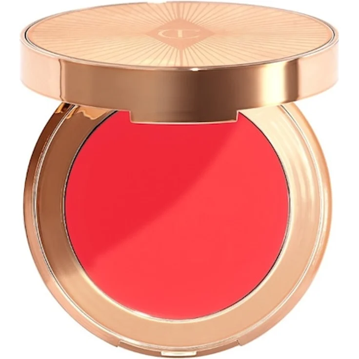 Charlotte Tilbury Beautiful Skin Island Glow Lip and Cheek Blush, 2,5 g, PINCHED CHEEK GLOW, luxuriöses Blush für einen vitalen Beach-Teint
