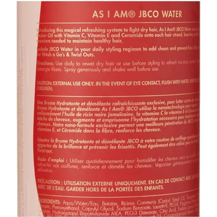 As I Am JBCO Water 473.2 ml, Haarwasser aus gereinigtem Michigansee-Wasser – Bild 3