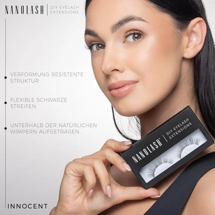Nanolash DIY Eyelash Extensions, Knotenfreie Bündel mit selbstklebenden Wimpern, 36 St. - Dramatischer Blick, voluminöse Wimpern, Schwarz – Bild 6