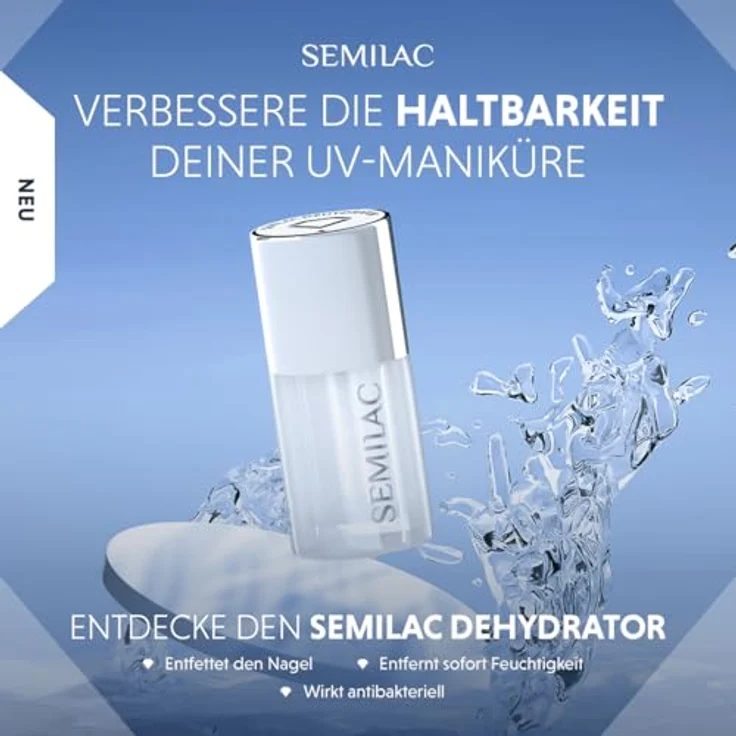 Semilac Dehydrator 7 ml transparent Nagel-Dehydrator Nagelpflege mit schnellem Verdunsten – Bild 2