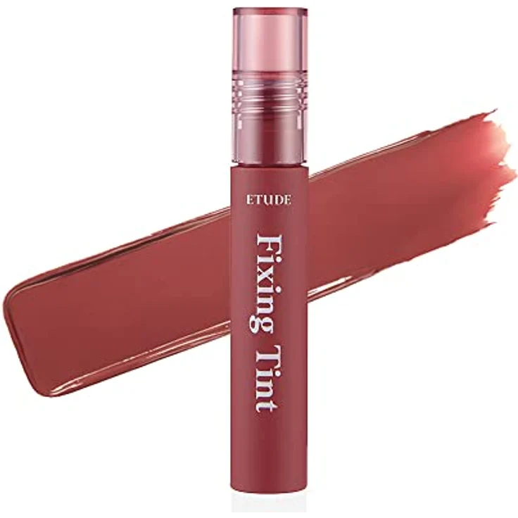 Etude House Fixierfarbe #06 Soft Walnut 4g | Langanhaltender, hochpigmentierter flüssiger Lippenstift, Lippenfleck, wasserfest, leichtes, mattes Finish, volle Deckkraft – Bild 1