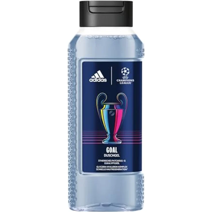 adidas UEFA Champions League Goal Edition Duschgel, 250ml mit langanhaltend frischem, grünem Fougère Duft und natürlichen ätherischen Ölen für Männer – Bild 1