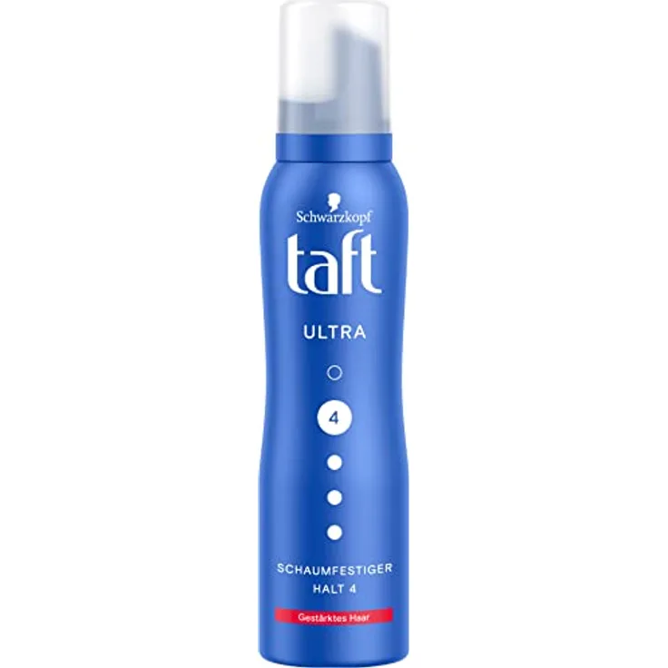 Taft Schaumfestiger Ultra (150 ml) Haltegrad 4, Haarschaum für gestärktes und widerstandsfähiges Haar, Haarstyling mit langanhaltendem Halt ohne zu verkleben, vegane Formel