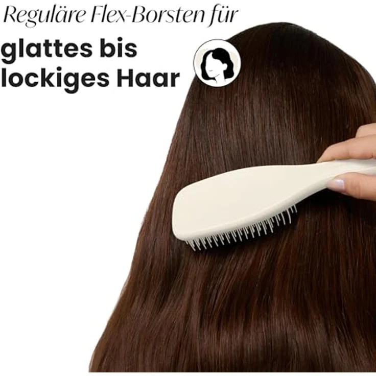 Tangle Teezer Ultimate Detangler Haarbürste, Entwirrungsbürste für nasses und trockenes Haar, zweistufige Borsten, Porzellancreme matte Oberfläche, für alle Haartypen – Bild 3