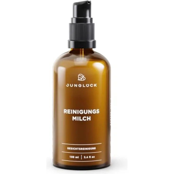 junglück JUNGLÜCK Reinigungsmilch Gesicht - Vegan, Gesichtsreinigung mit BIO Aloe Vera & BIO Mandelöl, pflegt die Haut ohne auszutrocknen – Bild 1