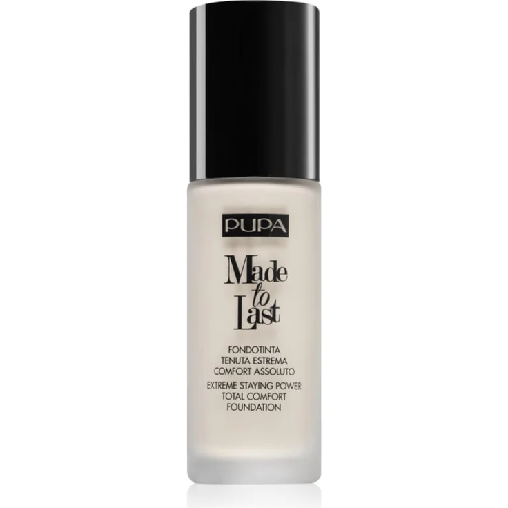 PUPA Milano Made to Last Flüssig Make-up, langlebig, Farbton 010 Porcelain, 30 ml, hohe Deckkraft, schützt vor Sonneneinstrahlung