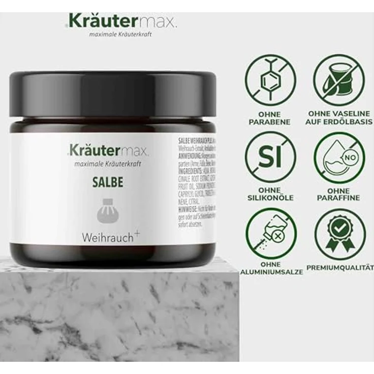 Kräutermax Weihrauchsalbe Extra Stark 100 ml Hochdosiert Boswellia Creme - Natürliche Regeneration und Hautpflege – Bild 4