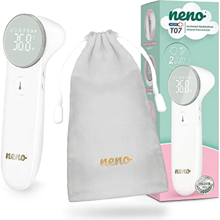 Neno Medic T07, Fieberthermometer für Ohr und Stirn, berührungslose Temperaturmessung, inklusive Tasche, präzise und hygienisch