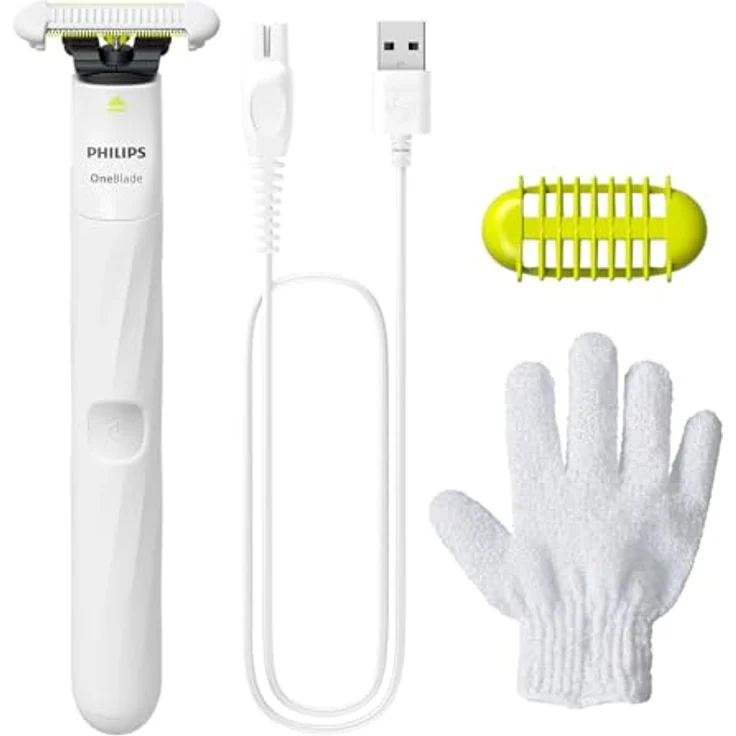 Philips Norelco OneBlade QP1924/24 Intimate, Elektrorasierer mit SkinProtect Klinge, nass & trocken, Weiß – Bild 2