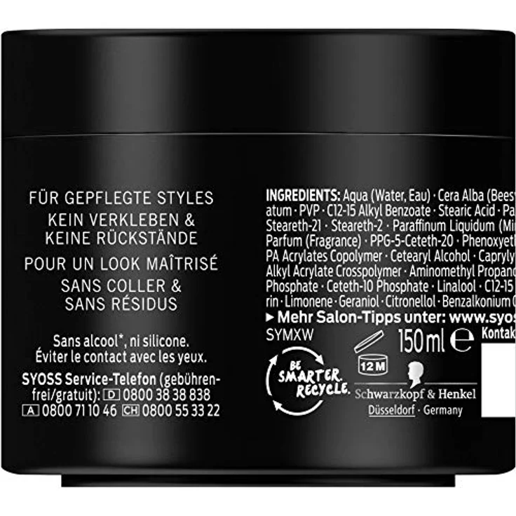 Syoss Max Hold Power Wax, Haarwachs mit mega starkem Halt und Struktur, 150ml – Bild 2