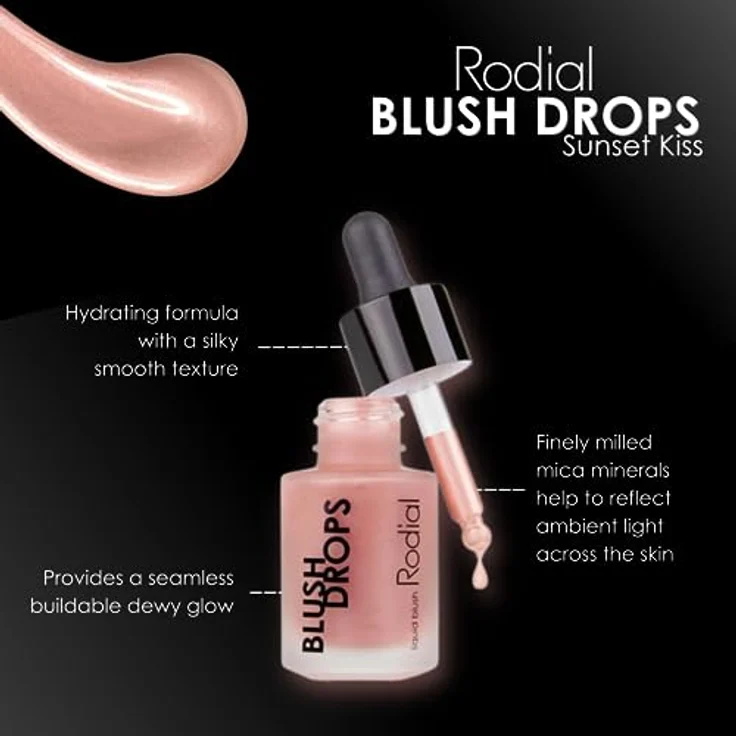 Rodial Rodial Blush Drops Sunset Kiss, 15 ml, feuchtigkeitsspendende Make-up-Rouge-Tropfen mit Vitamin E, flüssiges Rouge mit natürlich strahlendem Finish, lang anhaltendes Finish – Bild 2