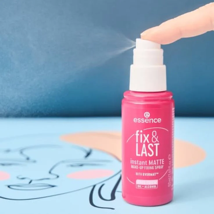 essence fix & LAST instant MATTE Fixing Spray, langanhaltendes Make-up mit verbessertem Sprühkopf, mattes Finish – Bild 4