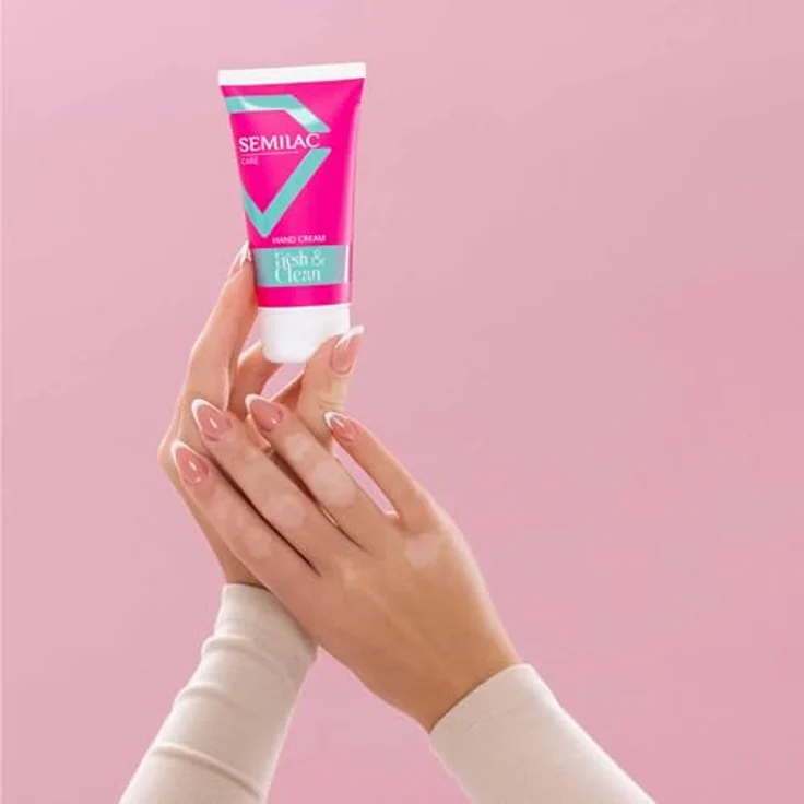 Semilac Care Fresh & Clean Hand Cream, 75 ml, feuchtigkeitsspendend mit Apfel- & Jasmin-Duft, 96% natürliche Inhaltsstoffe – Bild 2