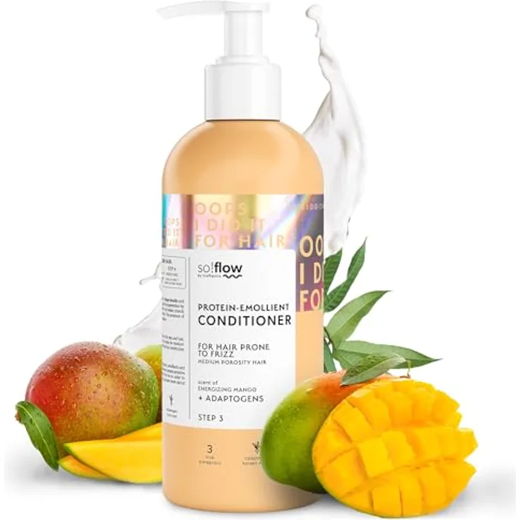 Vis Plantis So!Flow Protein-Emollient Conditioner, 400ml für mittelporiges und krauses Haar, vegan, mit Arganöl und Aloe Vera