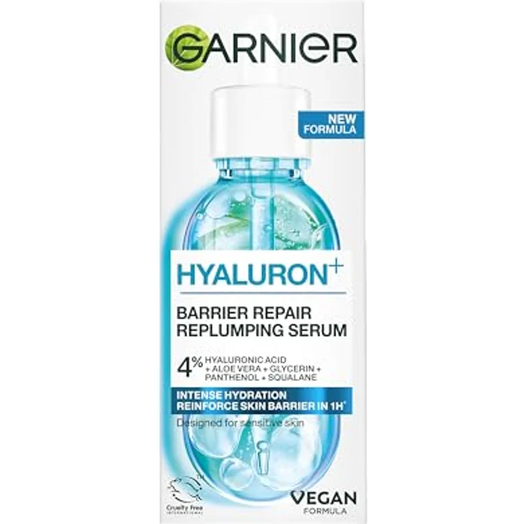 Garnier SkinActive Aloe Hyaluronic Replumping Serum 30 ml, feuchtigkeitsspendendes Gesichtsserum mit 3 % Glycerin und Hyaluronsäure – Bild 2