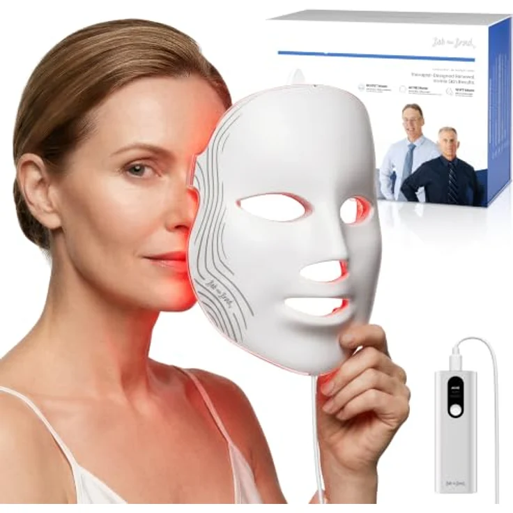 BOB AND BRAD PhysioFace LED Gesichtsmaske mit Rotlicht & Nahinfrarot, 4 Wellenlängen, 3 Modi, 10-Min.-Anwendung, Silikon-Augenpolster & verstellbares Kopfband, 480 LEDs für Hautpflege – Bild 1